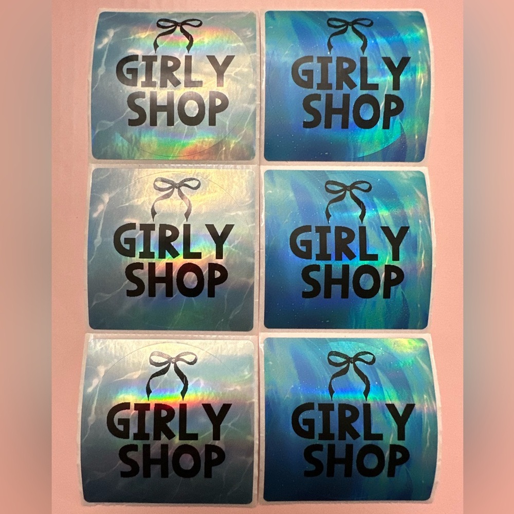 50 ct. Custom 2” Round Ocean Blue Holographic Stickers